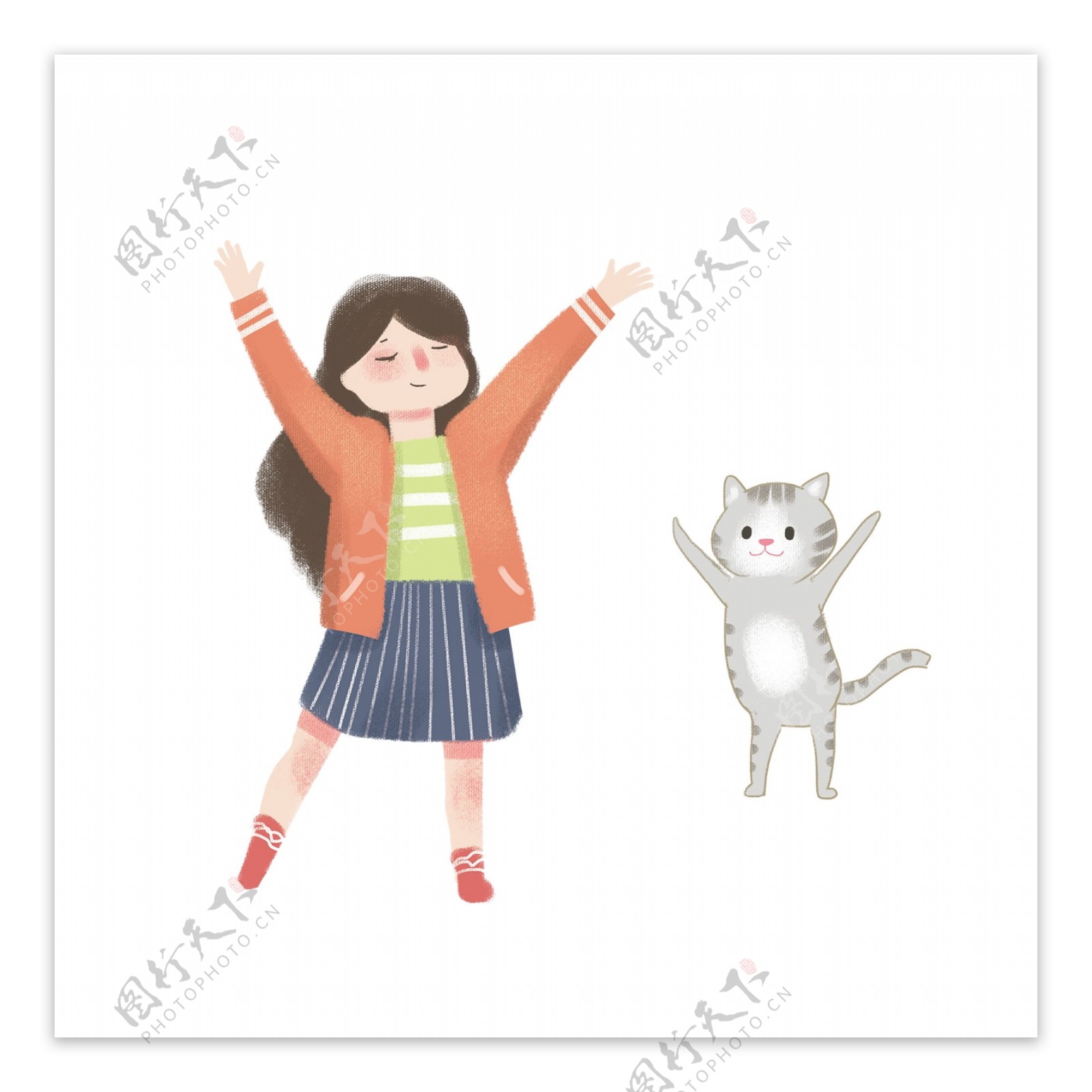女孩和猫|插画|商业插画|lz19870512 - 原创作品 - 站酷 (ZCOOL)