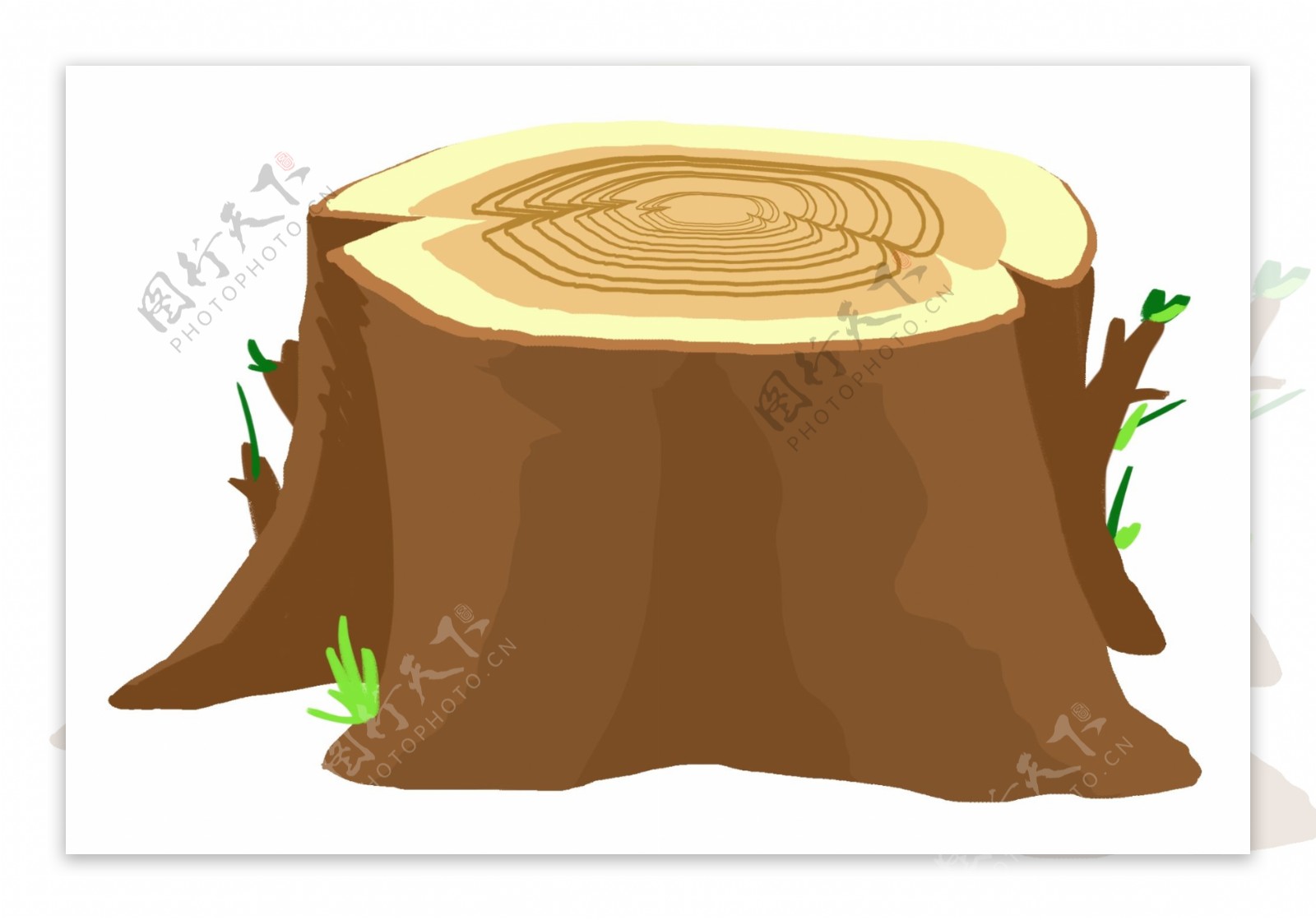 木质木墩卡通插画