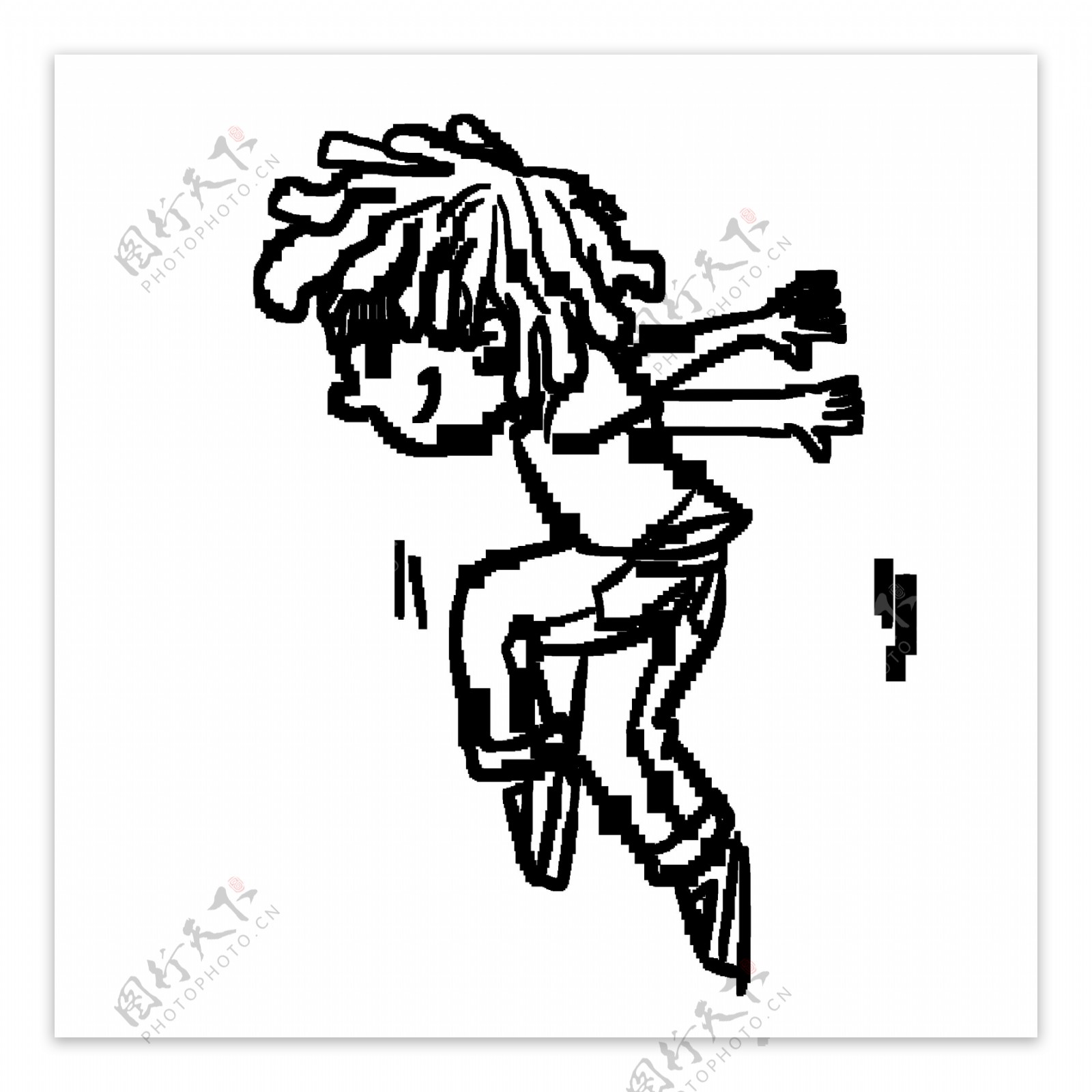 街舞嘻哈少年热血活力手绘简笔画漫画
