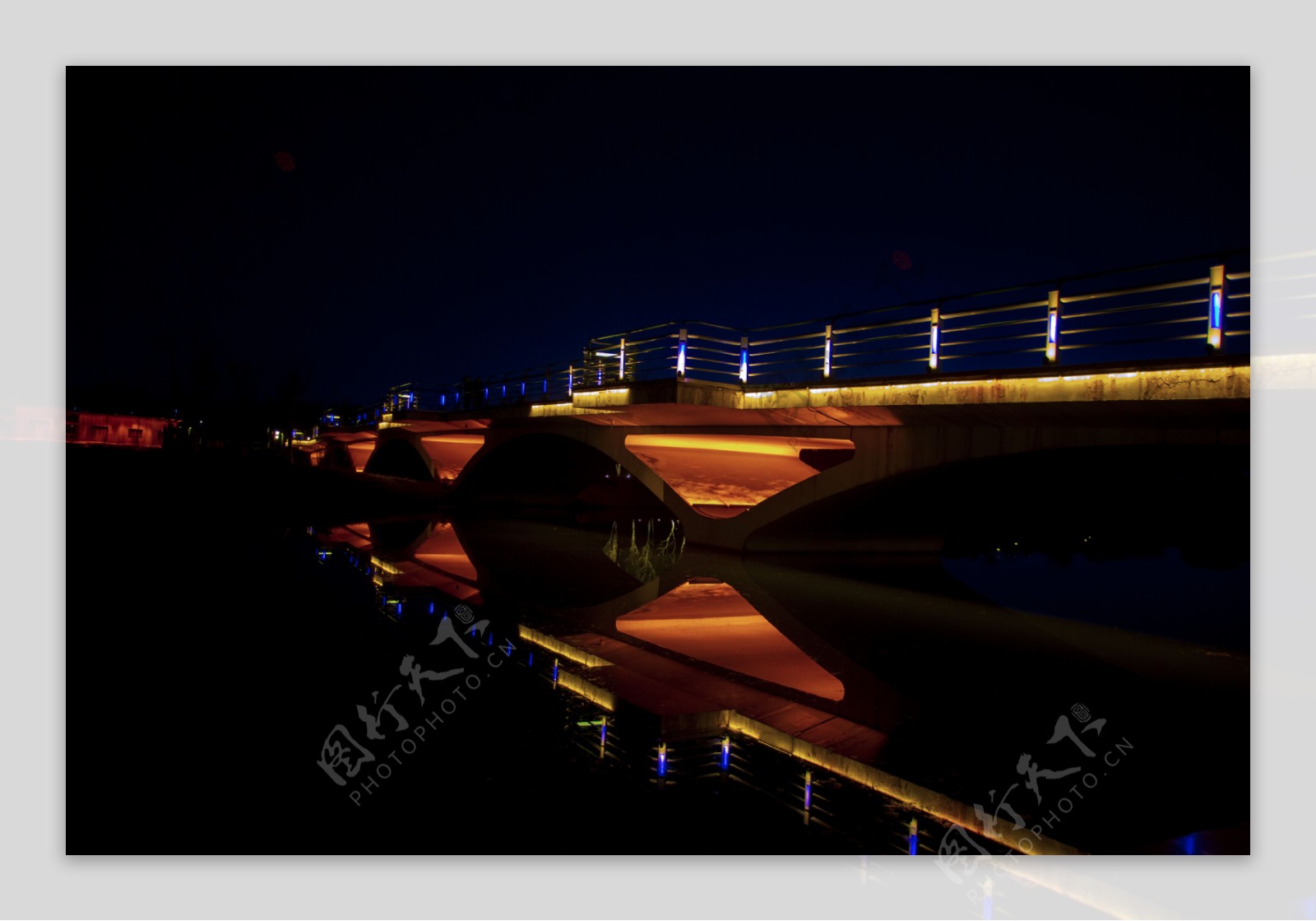 公园夜拍之小桥风景