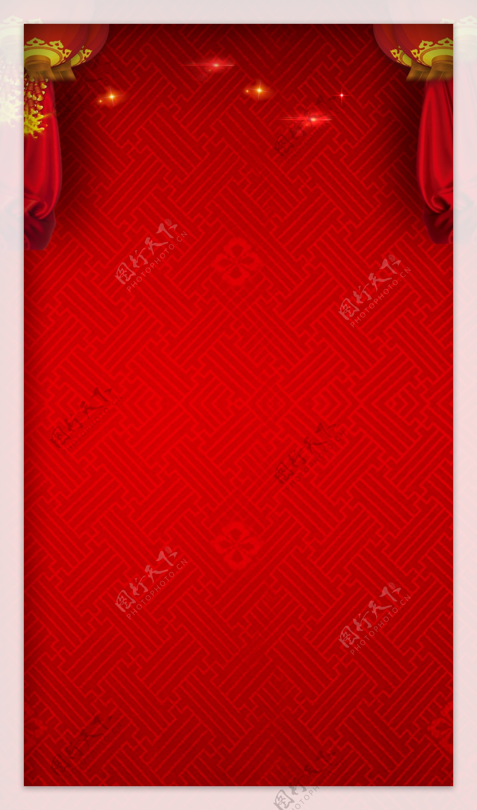 红色大气灯笼喜庆PSD分层H5背景素材