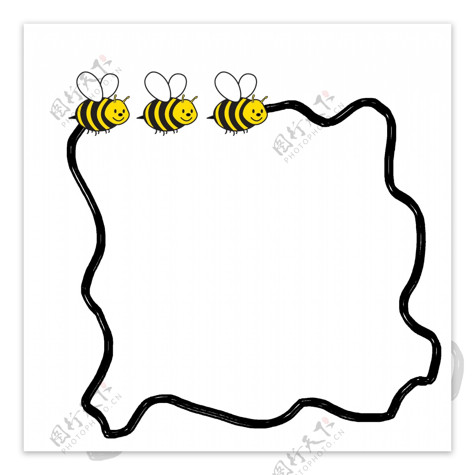蜜蜂边框动物插画