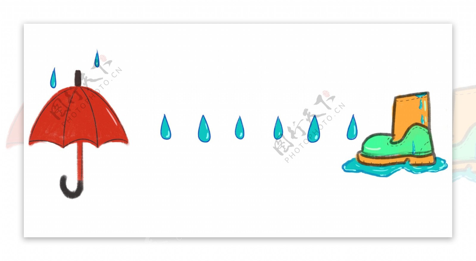 雨滴分割线的插画