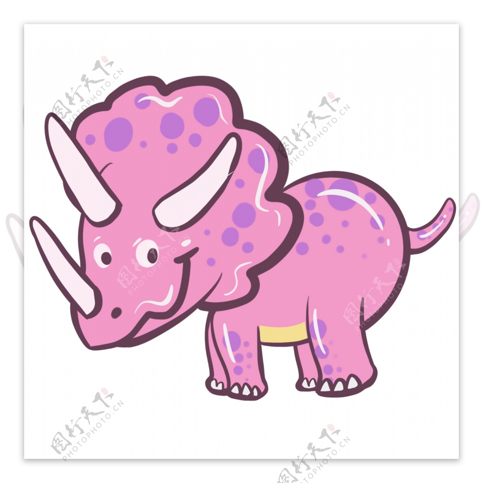 粉色三角恐龙插图