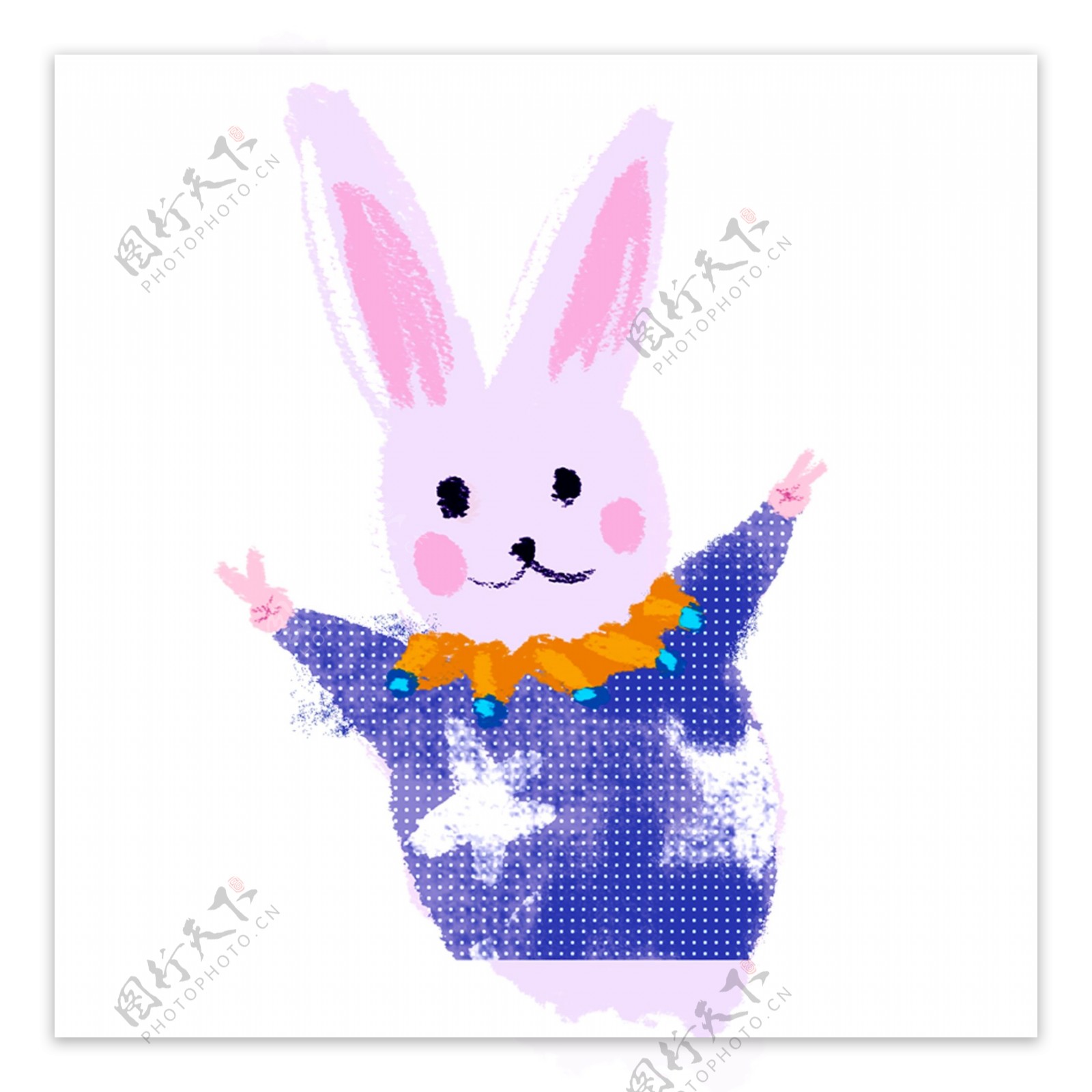 紫色创意可爱小兔子元素