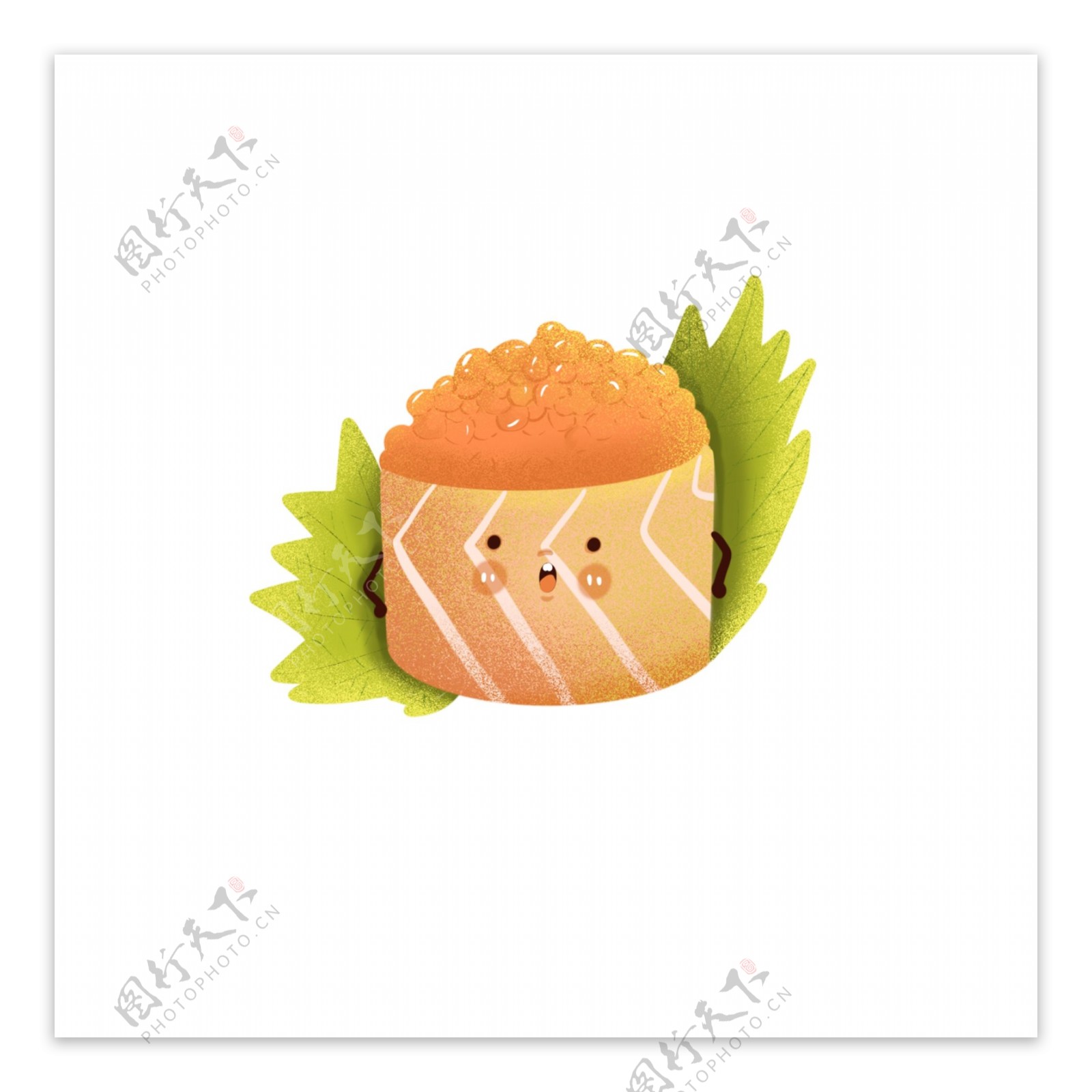 鱼籽三文鱼日本料理寿司美味卡通形象可爱
