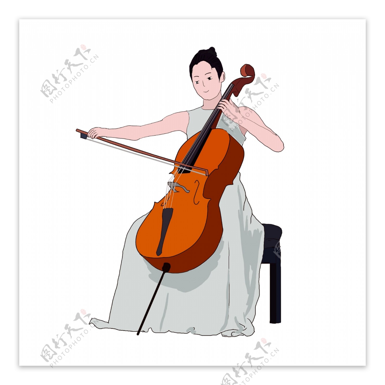 正在演奏大提琴的女孩