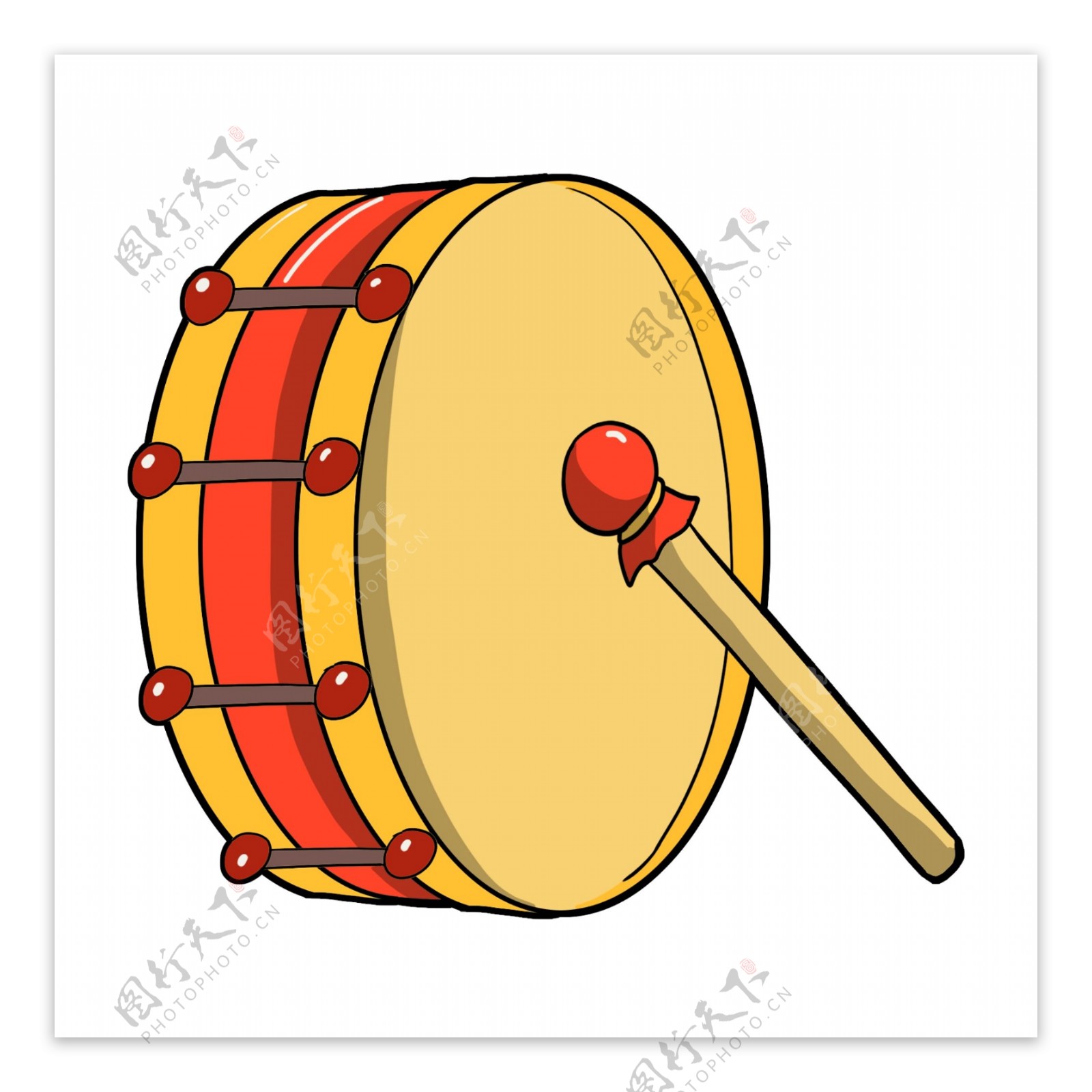 一个带着鼓乐器的孩子插画图片素材_ID:424348816-Veer图库