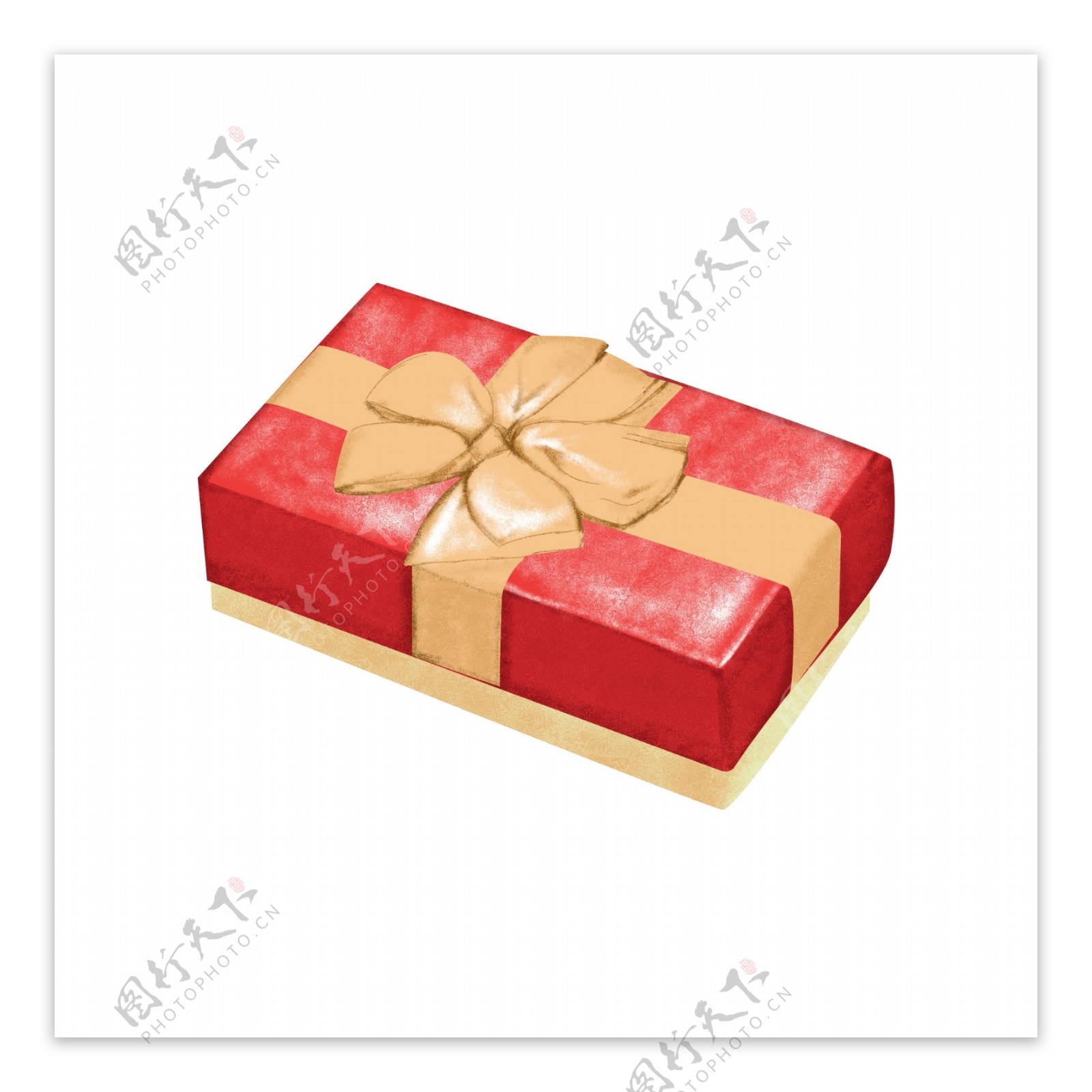 红色礼品盒礼物盒购物电商买买买手绘免扣