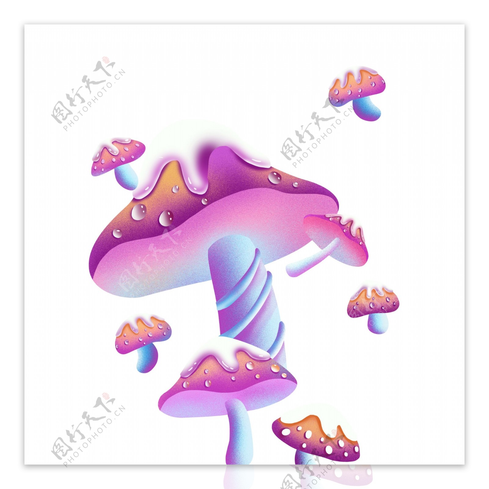 炫彩液态蘑菇装饰