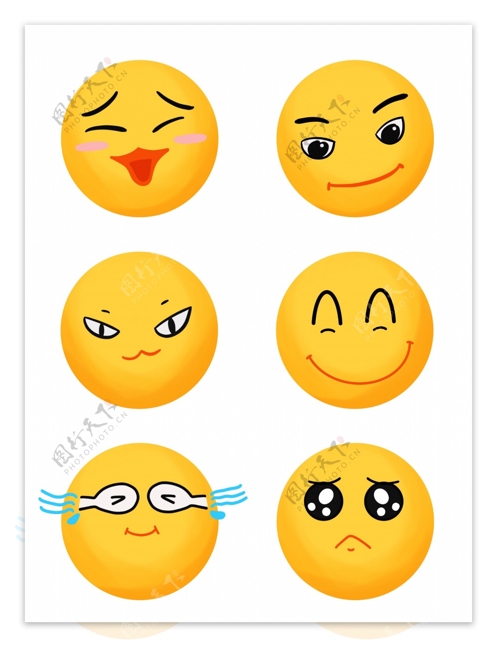 emoji表情包简约卡通脸蛋创意元素