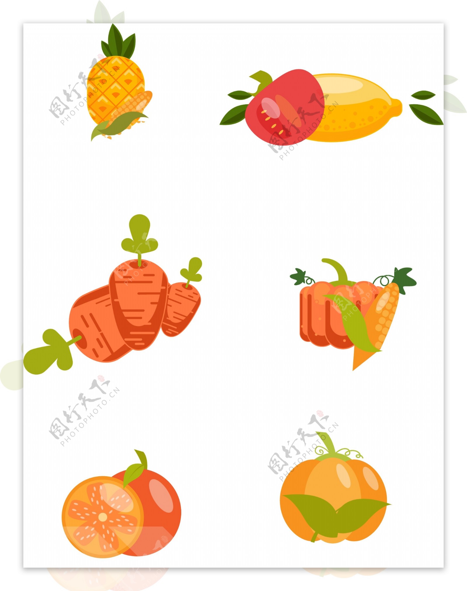 水果蔬菜简约装饰图案