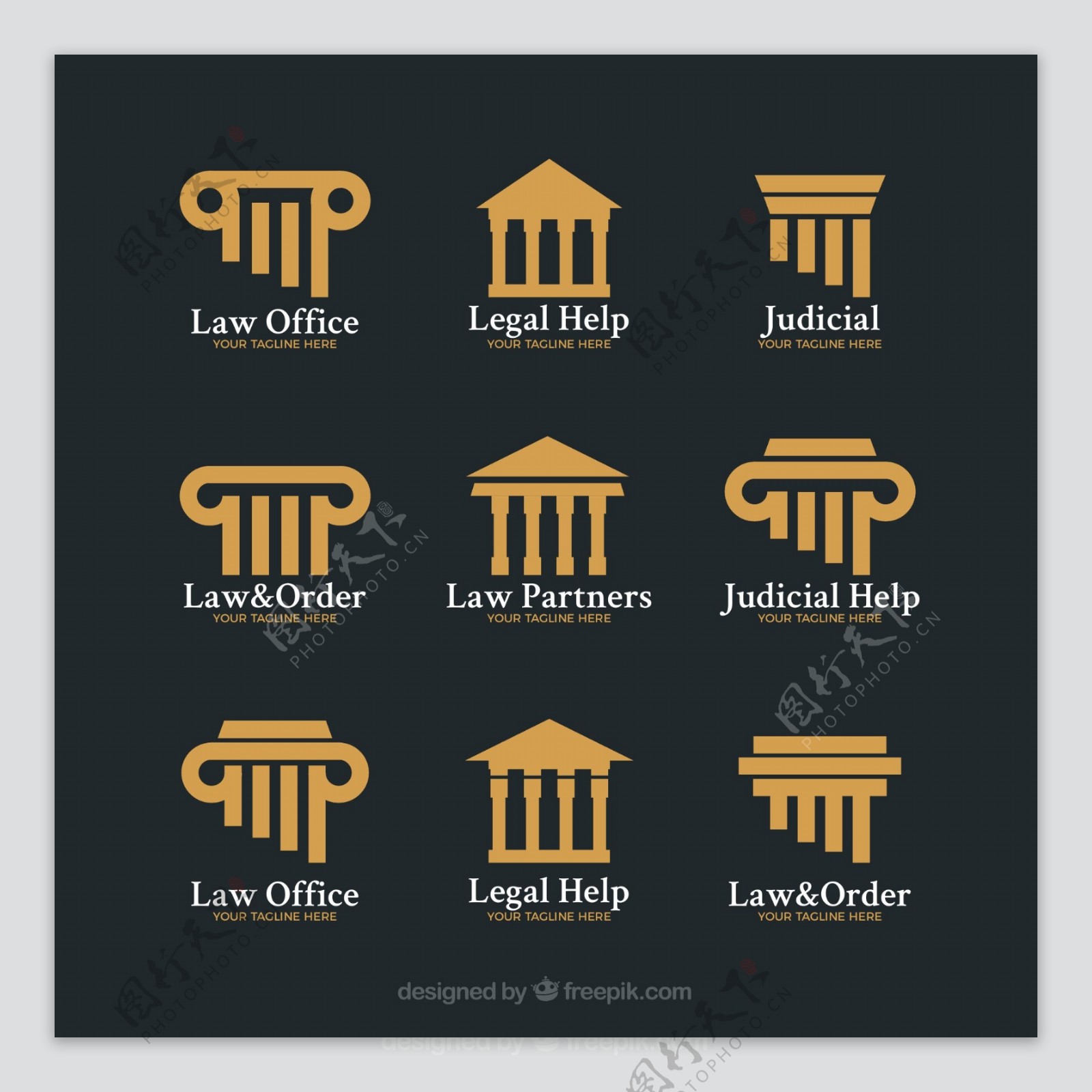 9款金色律师事务所标志