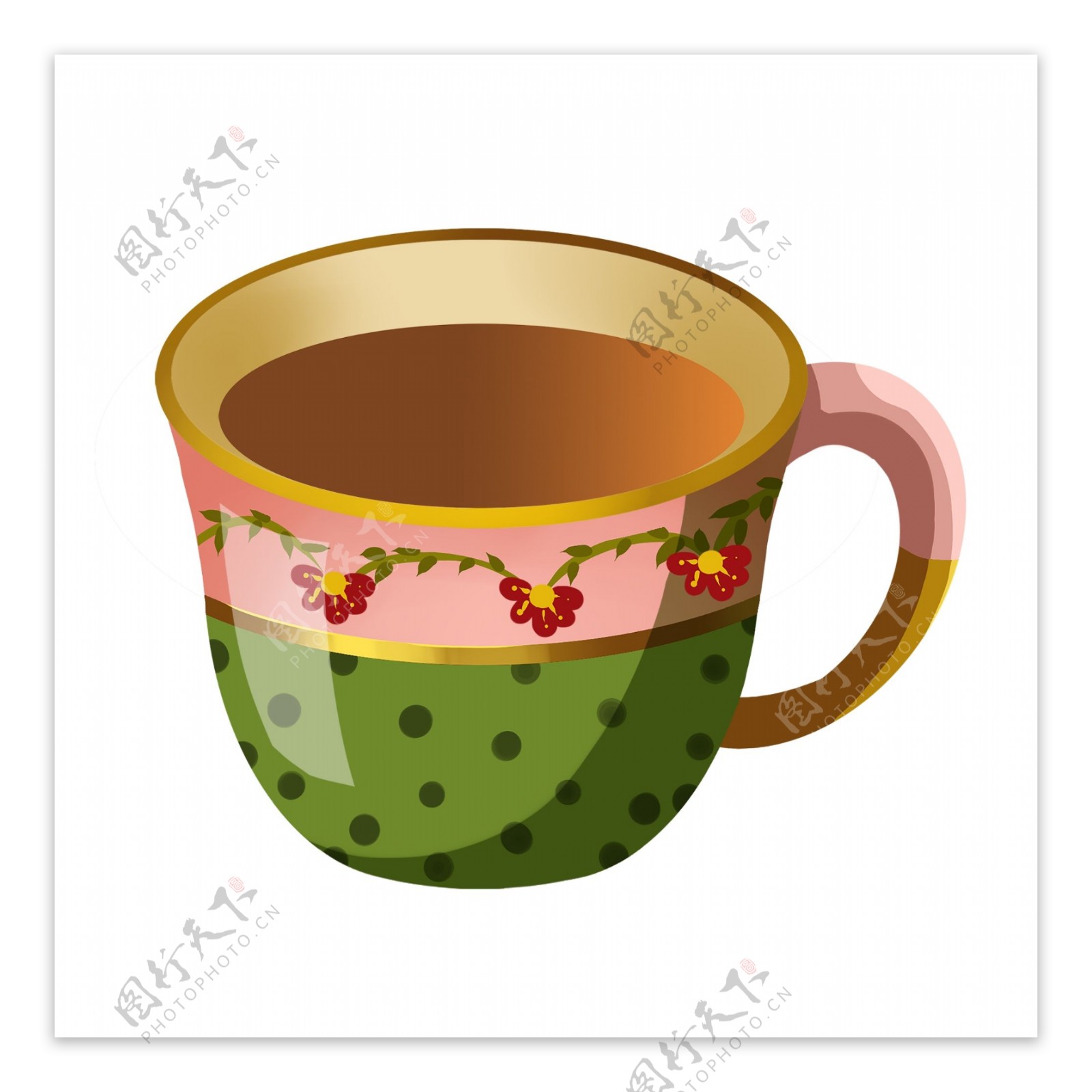 手绘茶具茶饮元素免抠png陶瓷器具茶杯