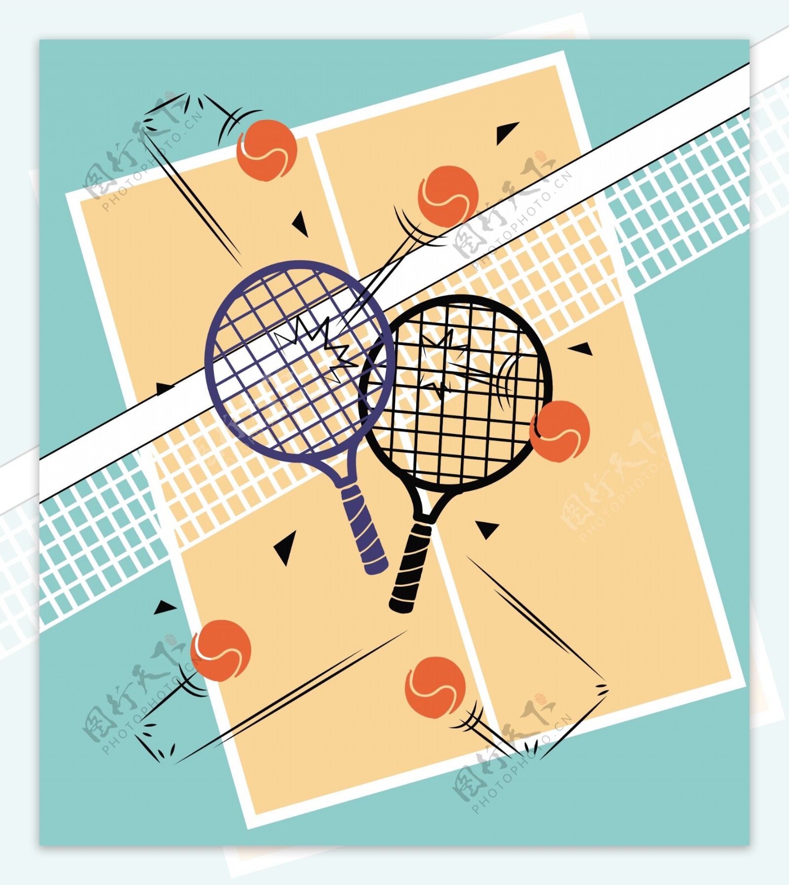 羽毛球网球海报广告图