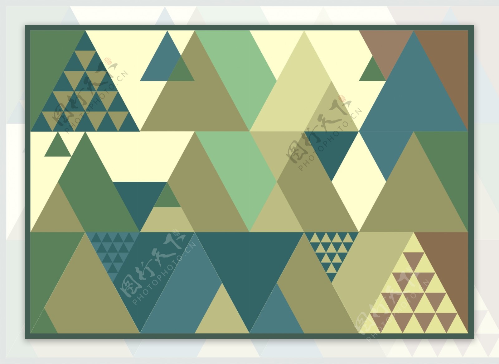 复古风三角形壁纸地毯背景插画