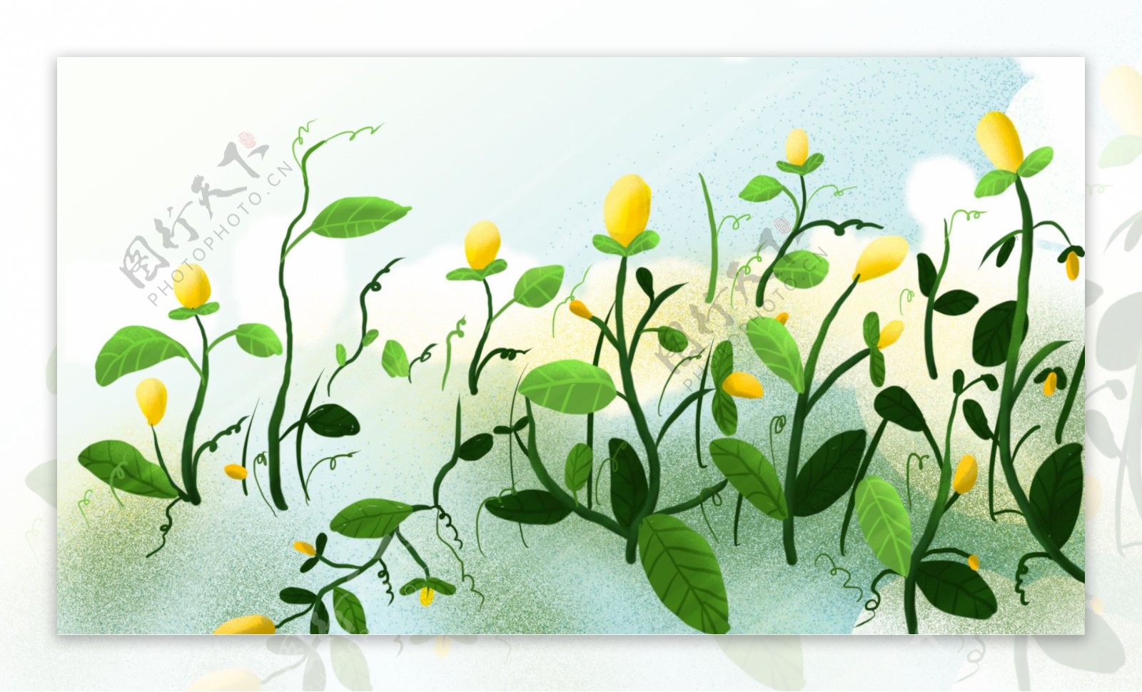 手绘夏季花朵背景设计