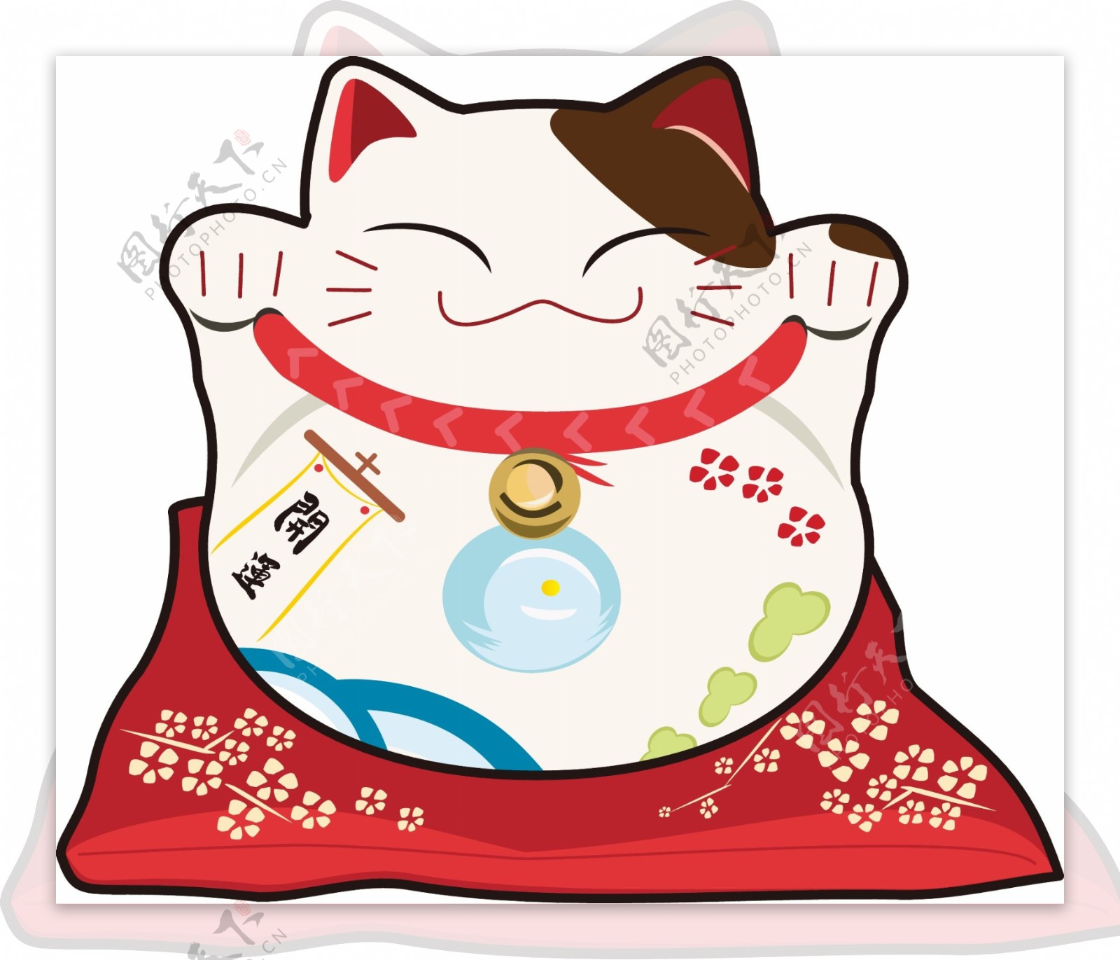 手绘卡通可爱日式开运招财猫
