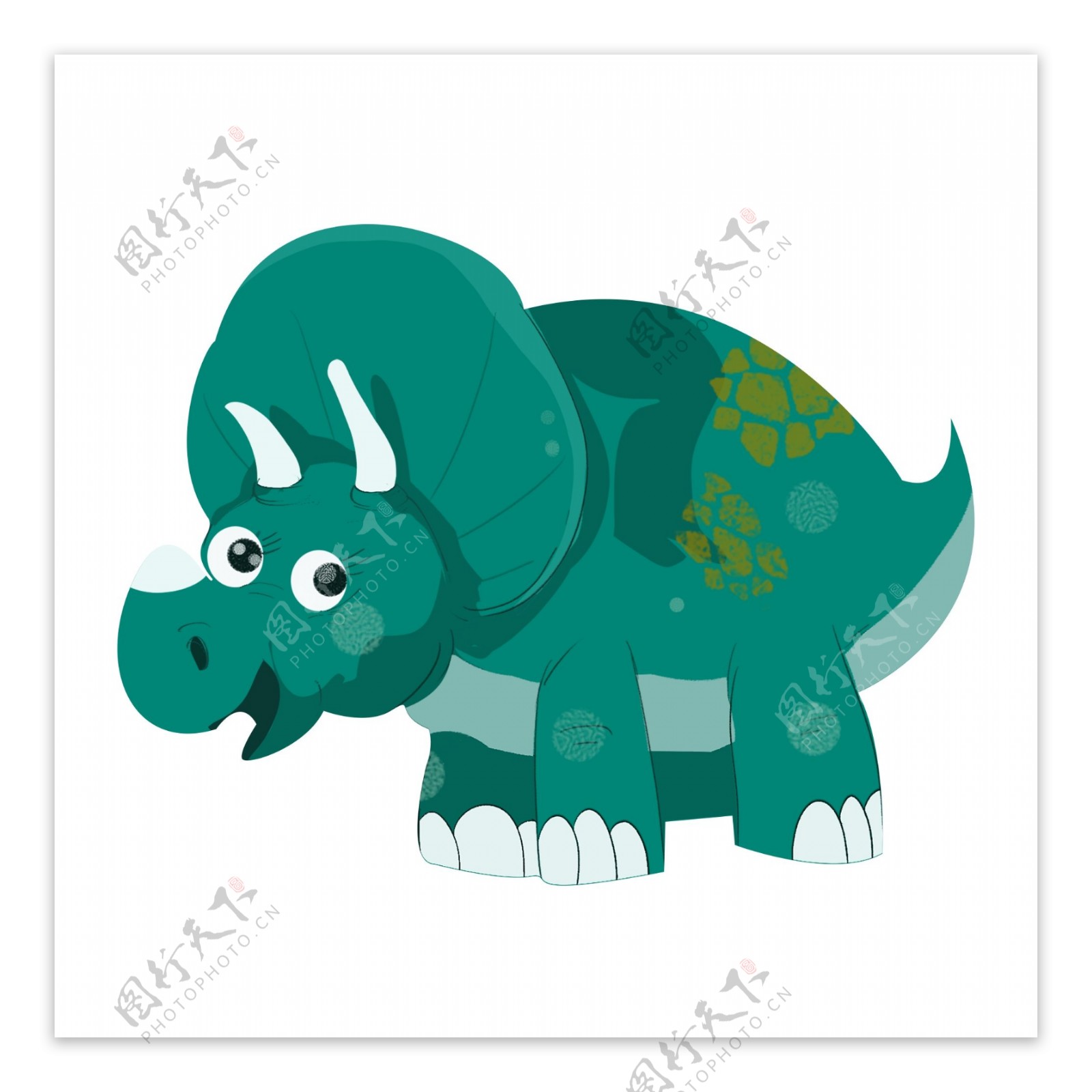 手绘创意绿色恐龙动物设计