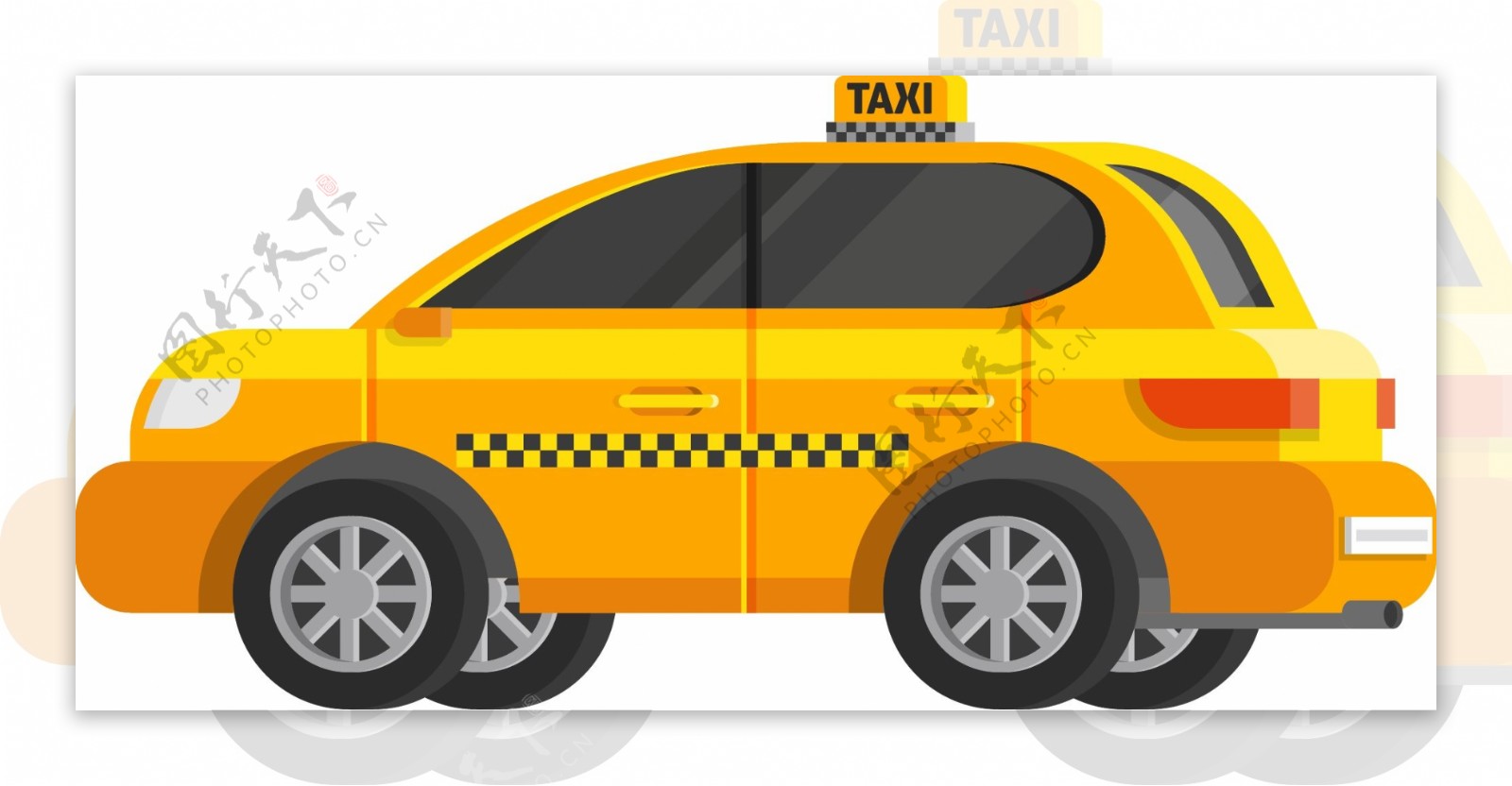 出租车的士黄色矢量元素