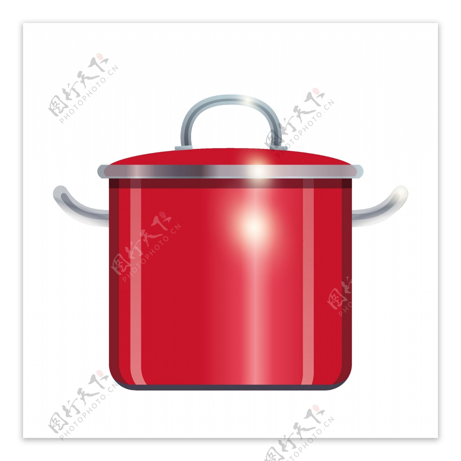 厨房用品红色汤锅矢量元素