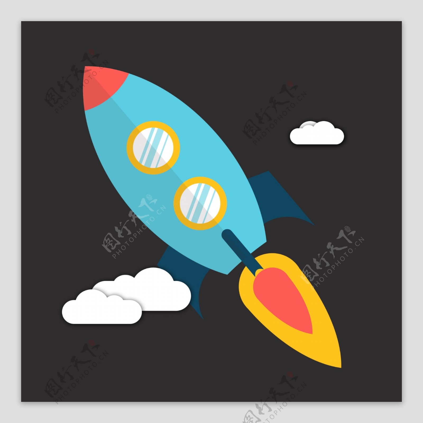 扁平化火箭logo图案icon图标