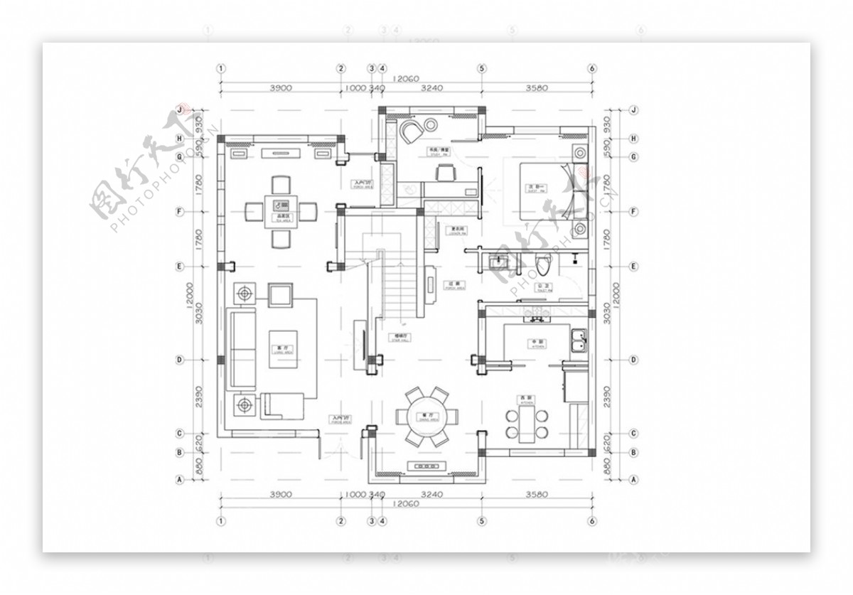 高层住宅CAD平面图