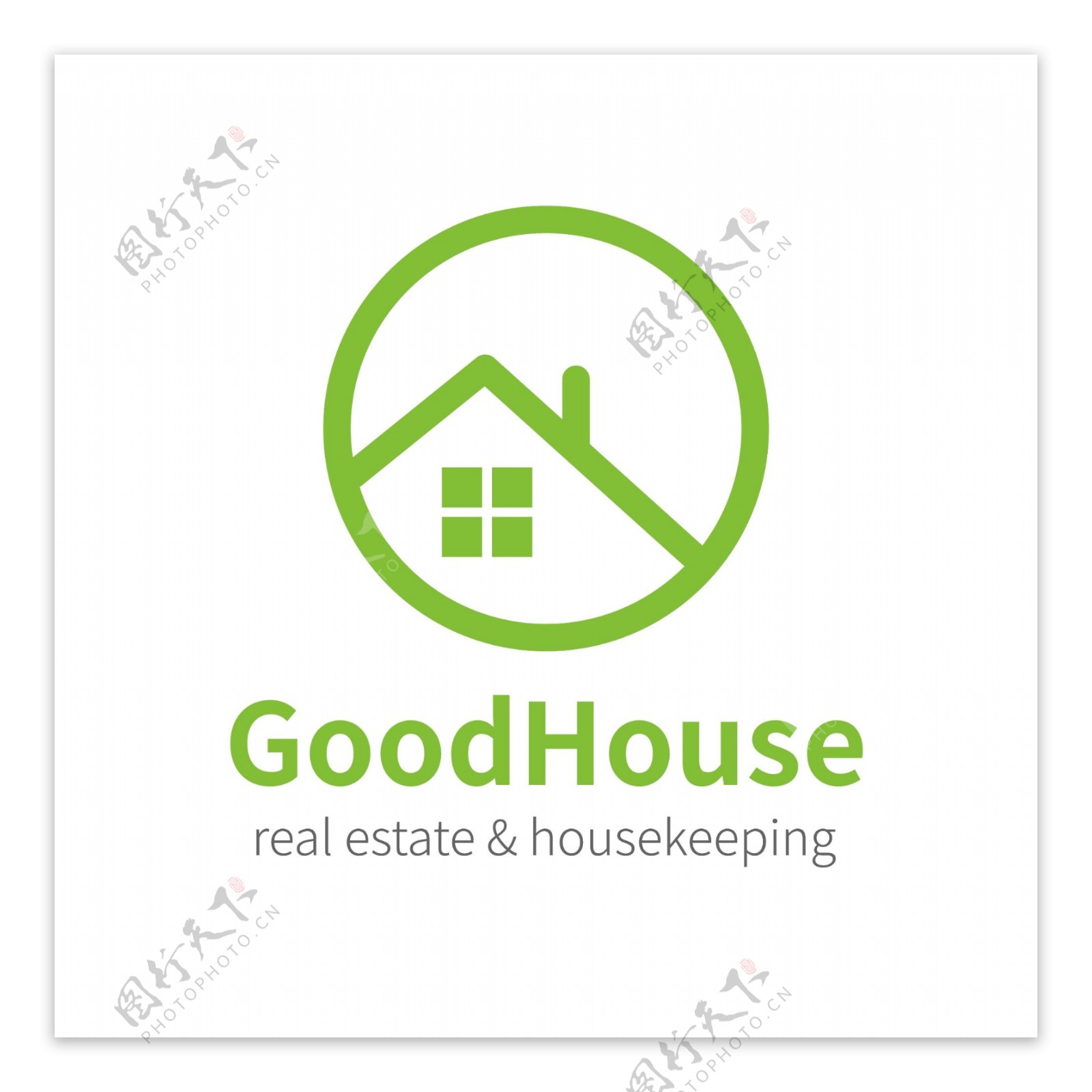 绿色简洁房产地产logo模板