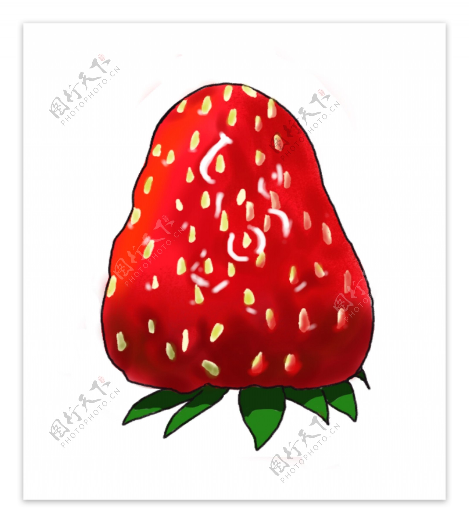 原创手绘草莓元素