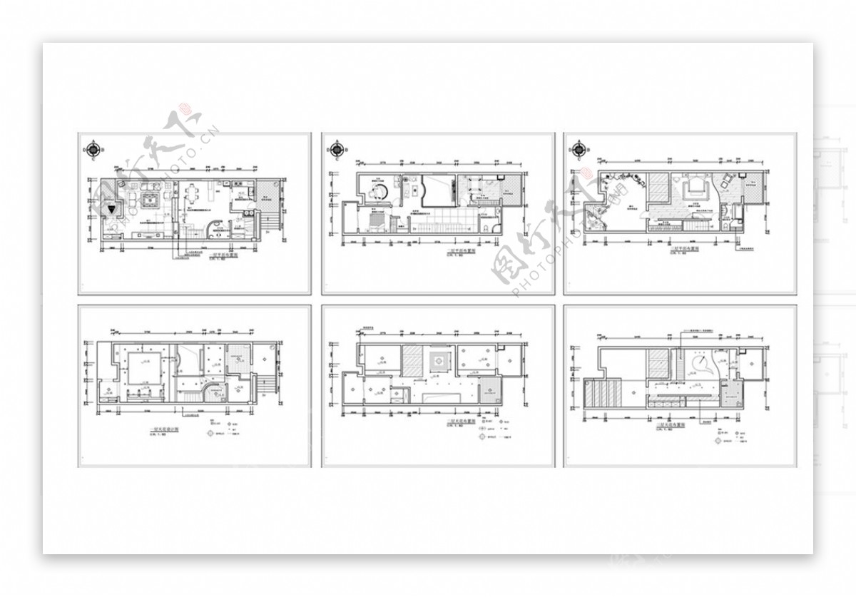 联排别墅欧式风格装修CAD施工图