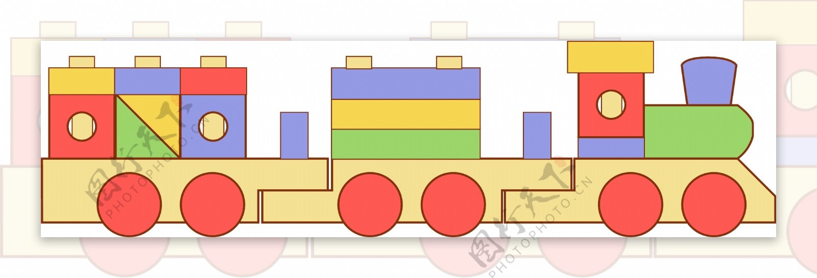 儿童玩具积木火车