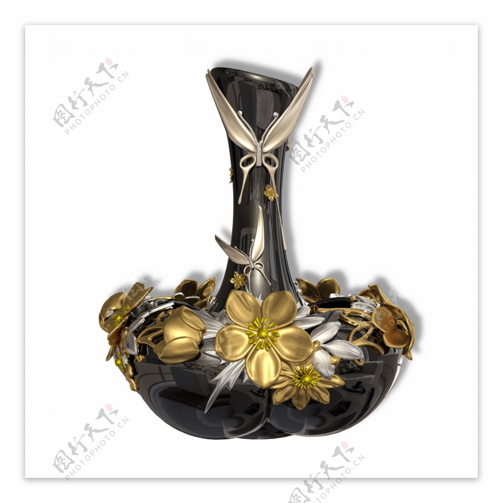 华丽陶瓷鎏金花瓶