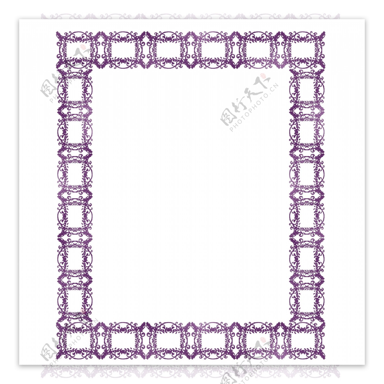 紫色花纹装饰边框