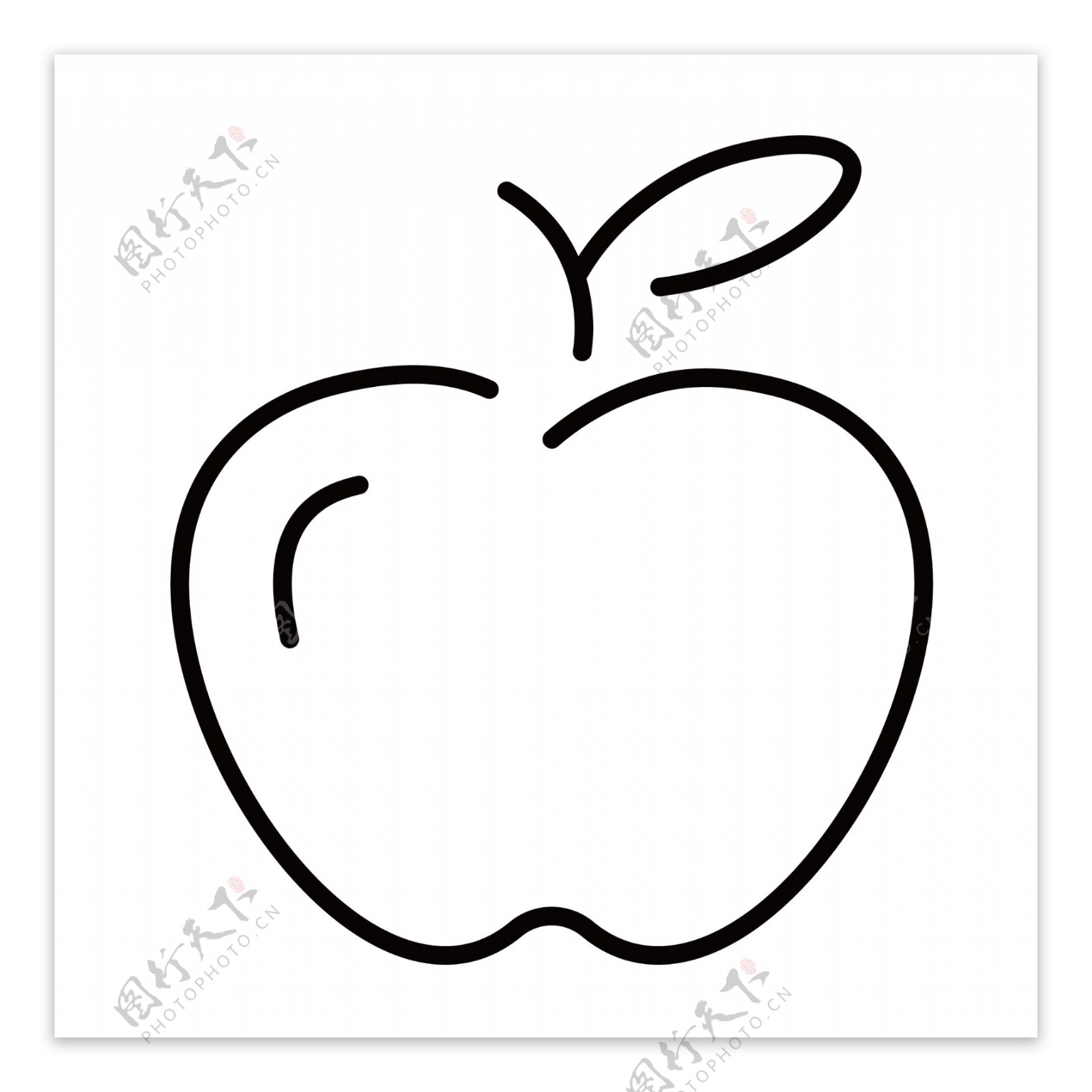 一个卡通的苹果