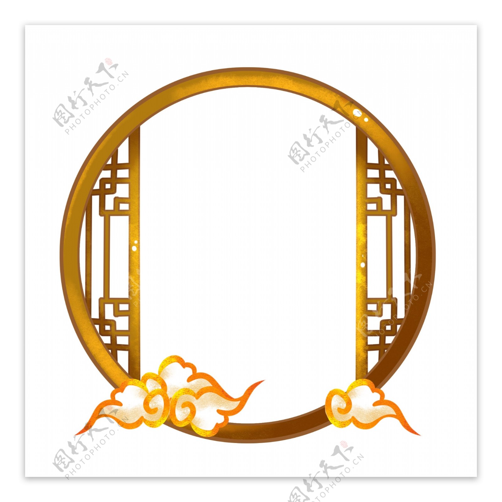 中国风传统祥云圆形古典边框