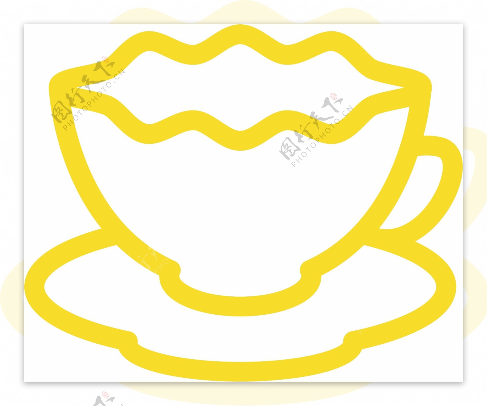 黄色咖啡杯图标免扣图