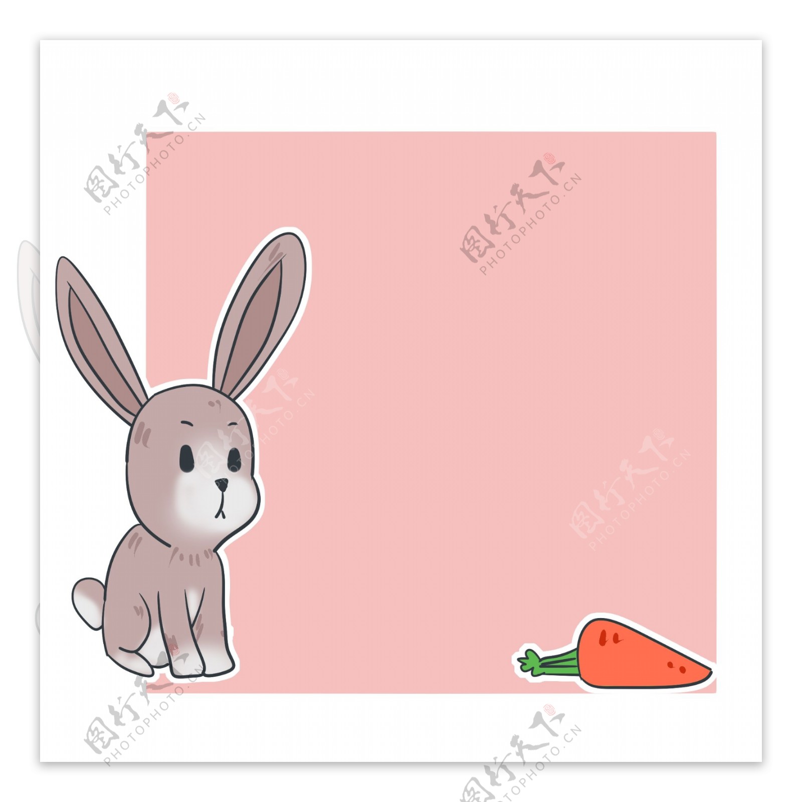 粉色装饰兔子边框