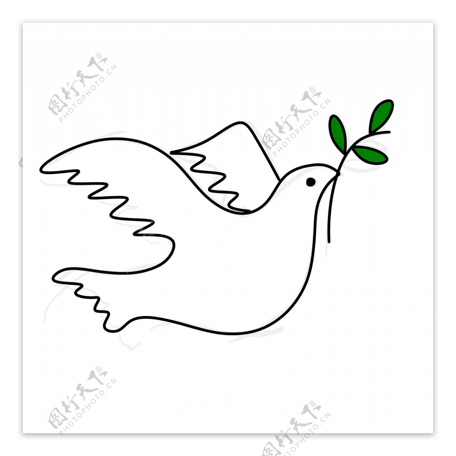 五四青年节鸽子白鸽手绘可爱免抠素材