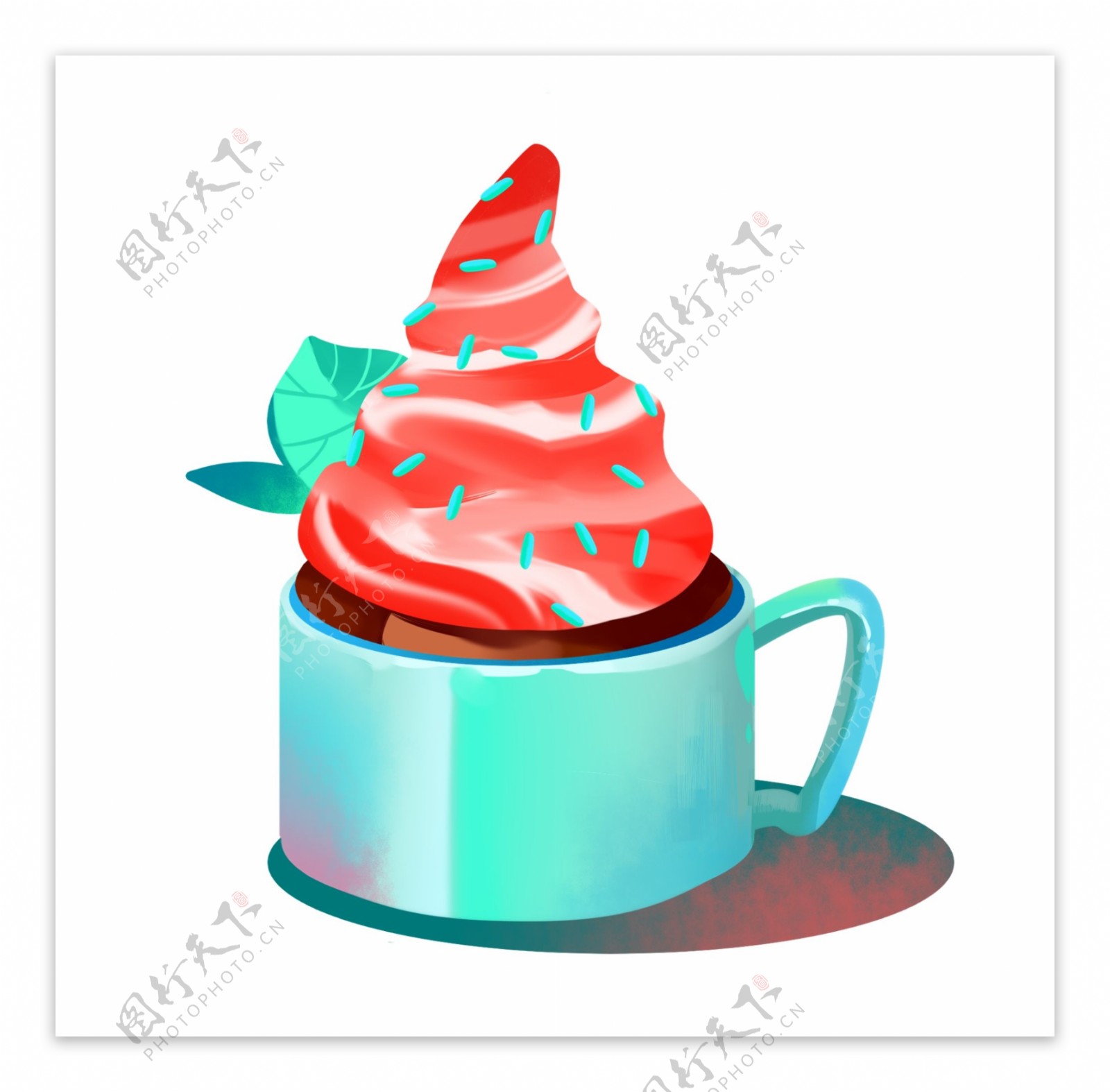 夏季红色冰淇淋雪糕美食免抠png元素