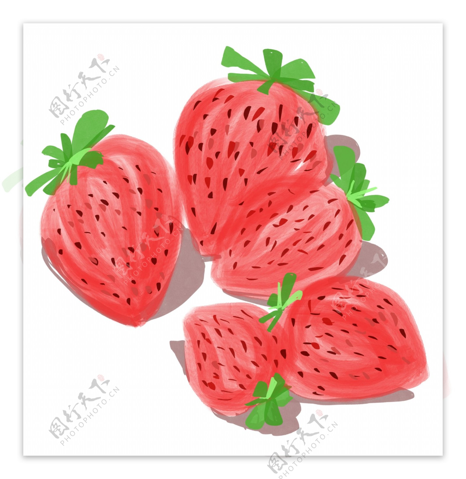 水果草莓夏季手绘