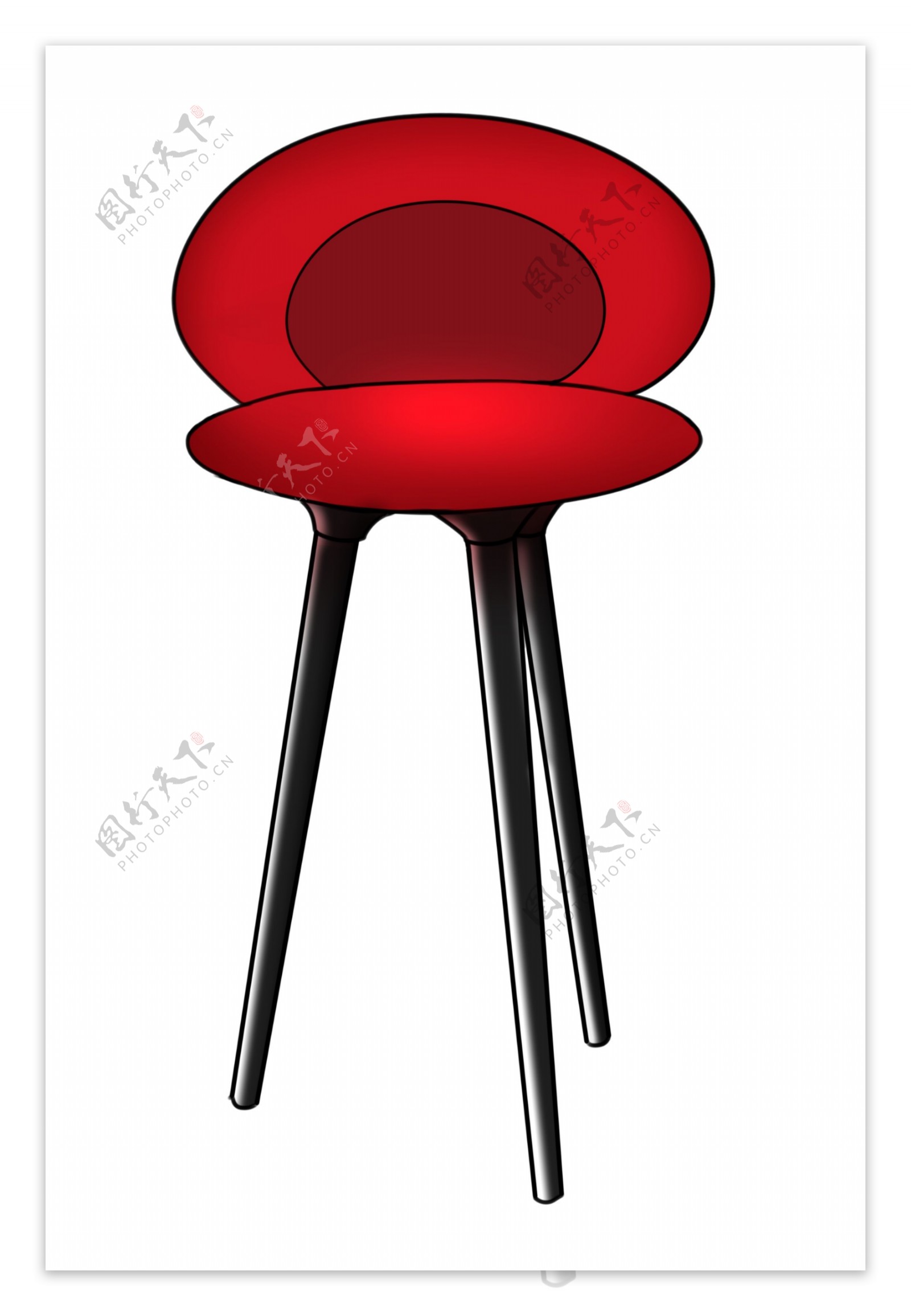 红色的高档椅子插画