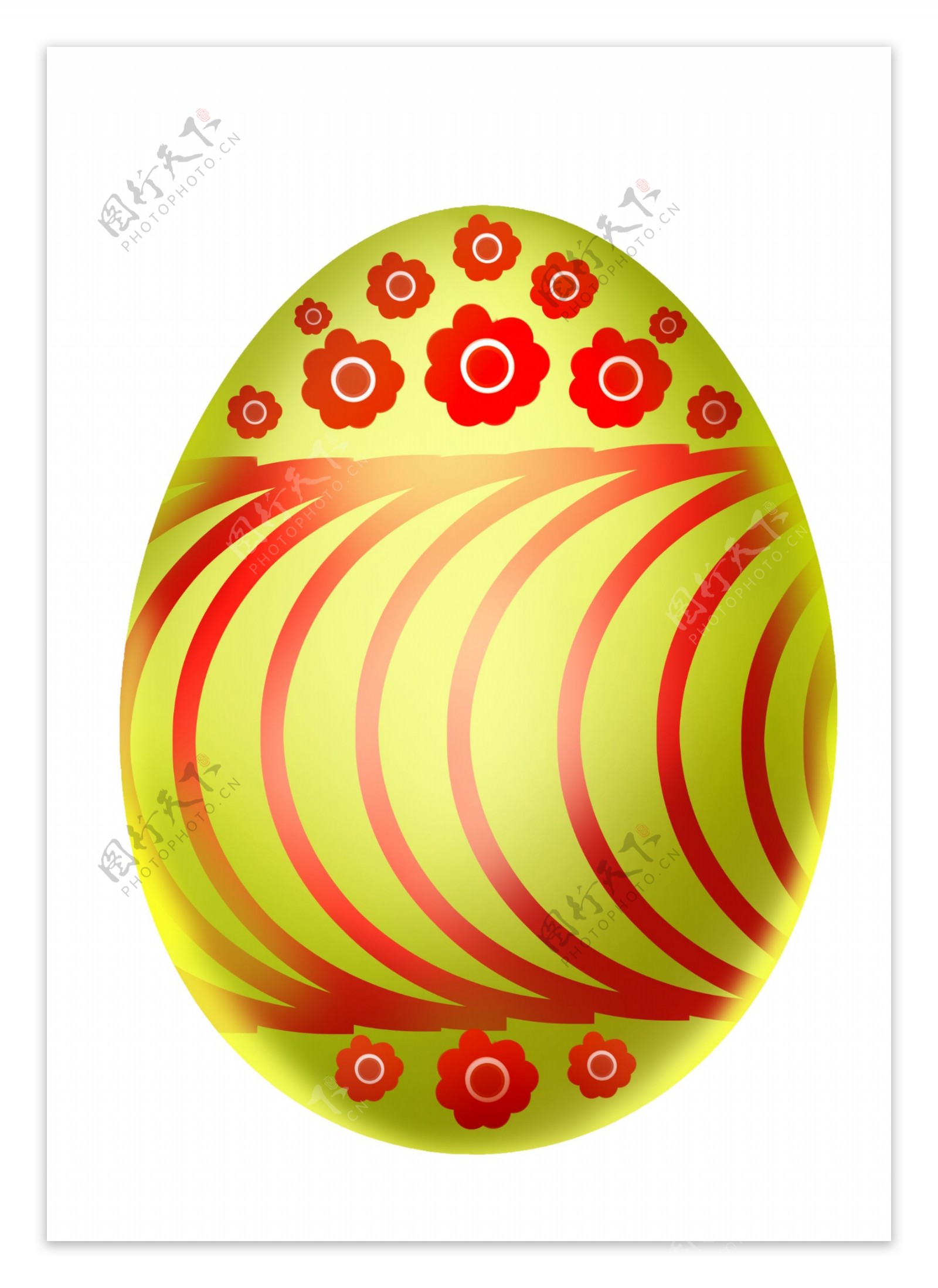 复活节红色的彩蛋插画