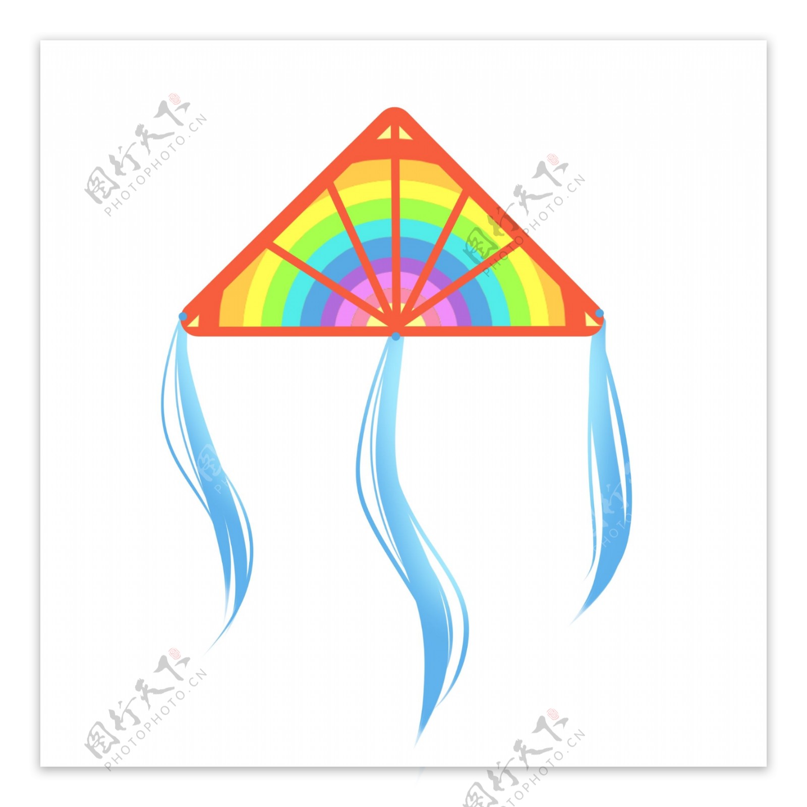 彩色的三角的风筝插画