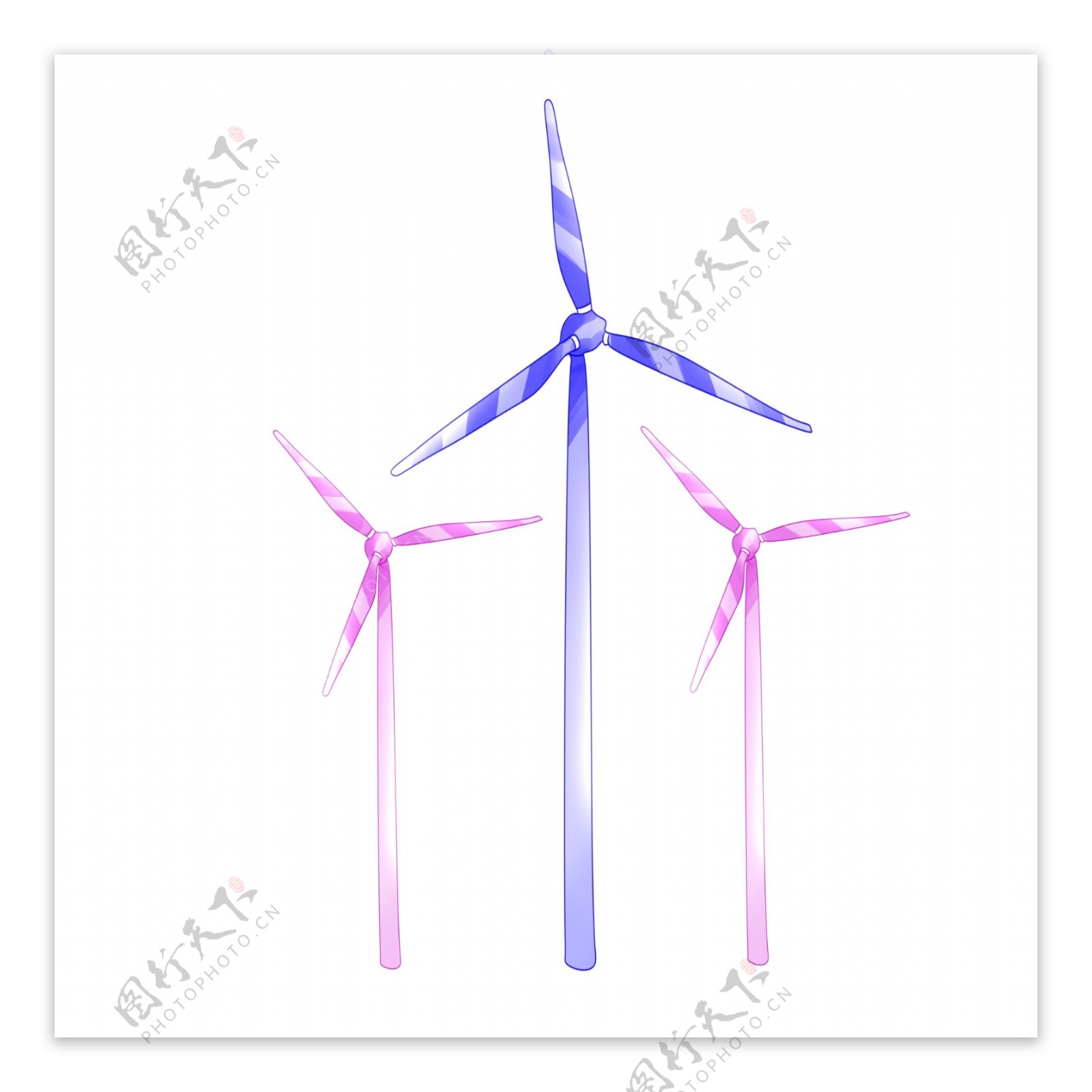 创意紫色风车插画