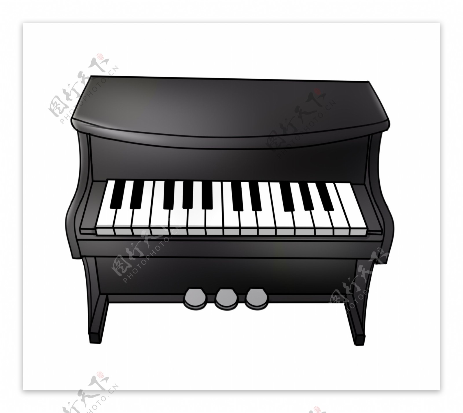 黑色的钢琴装饰插画