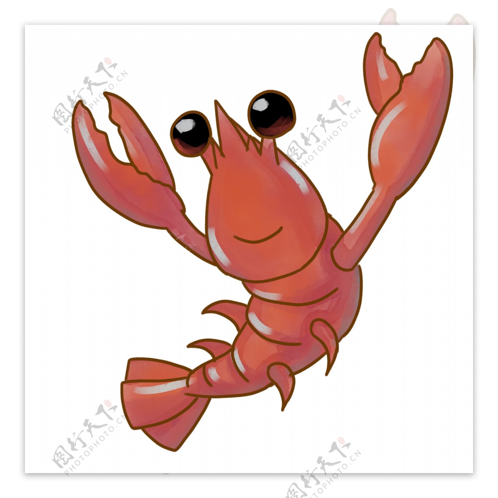 跳舞的龙虾装饰插画