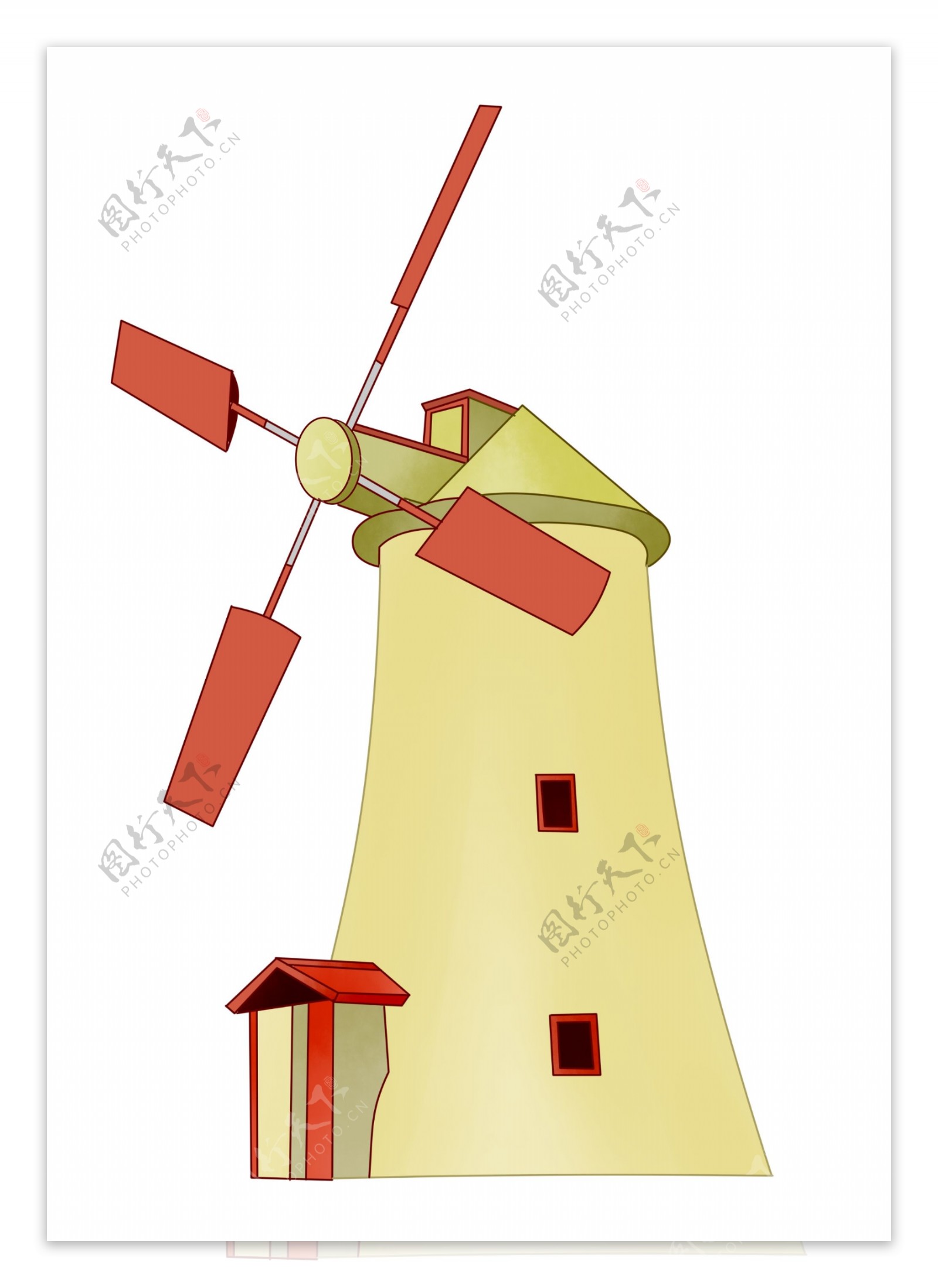 立体风车装饰插画
