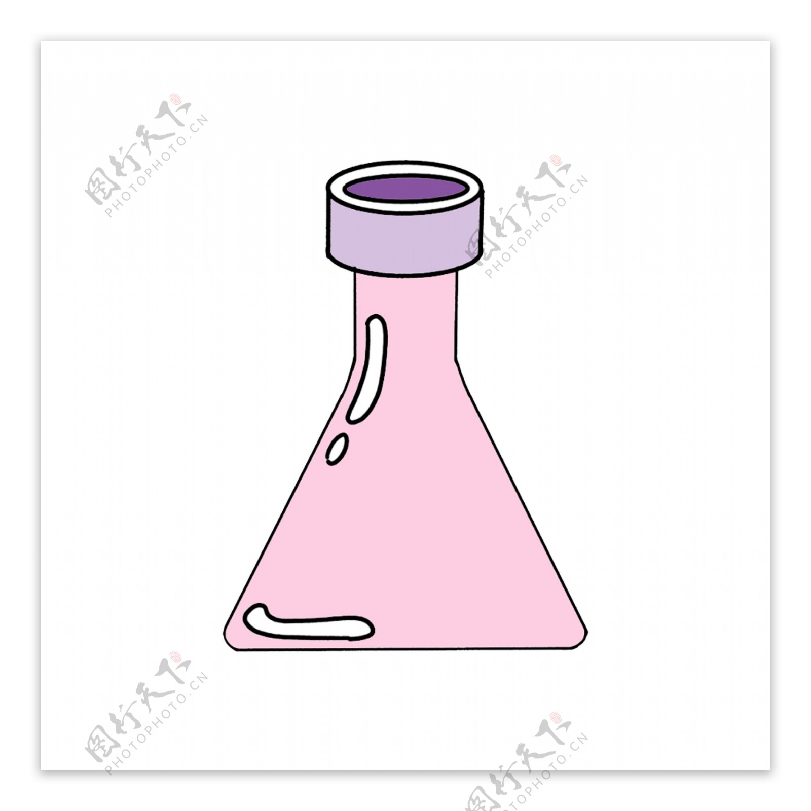 粉色的烧杯装饰插画