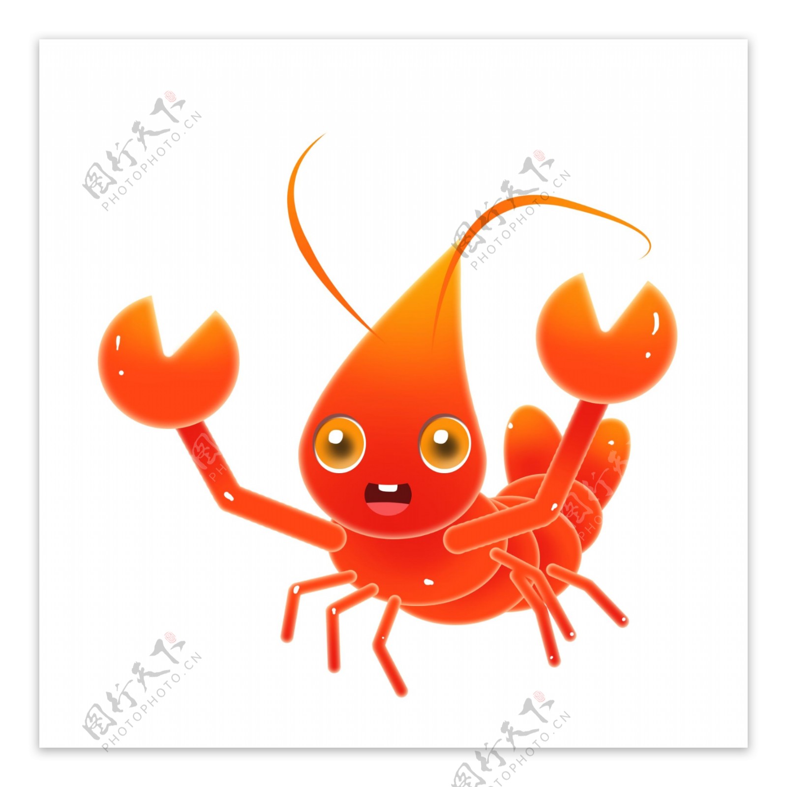 趴着的可爱龙虾插图