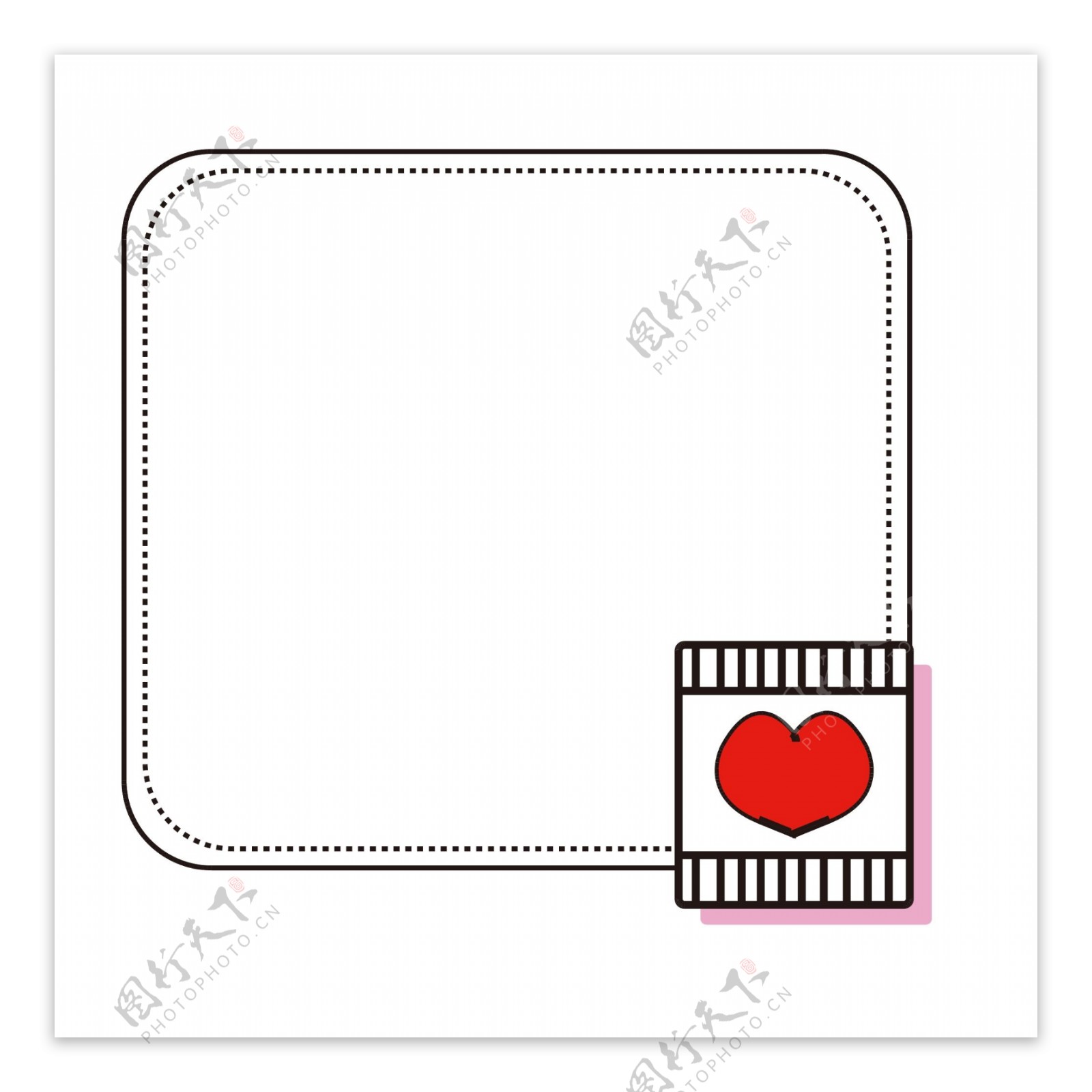 爱心边框元素可爱